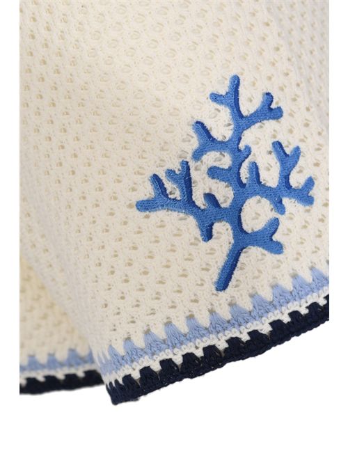 Shorts Yvette in crochet di cotone con ricami marini Mc2 Saint Barth | YVT000100256L